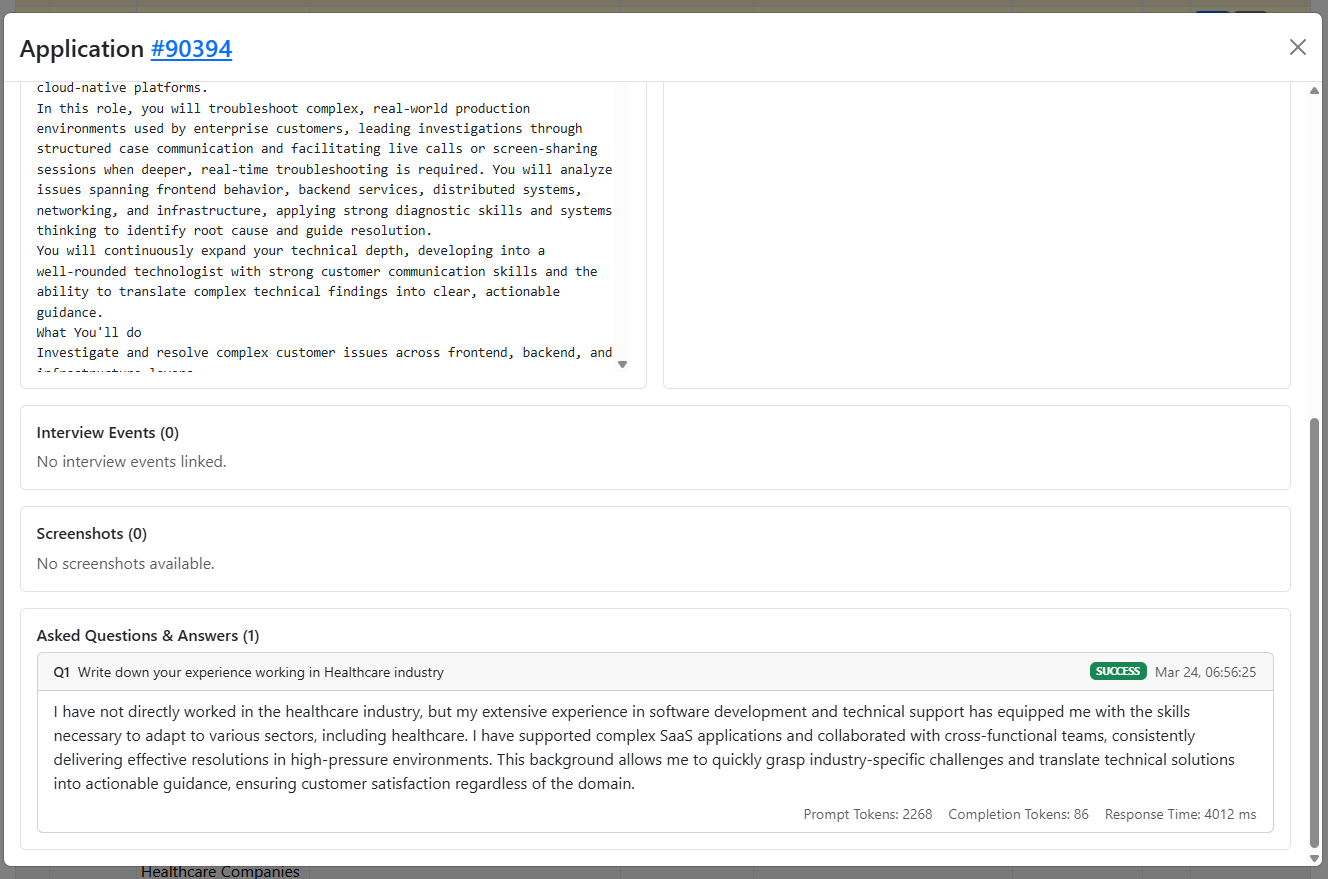 Resume and JD download links